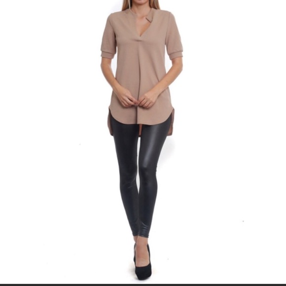 Tan blouse high light short sleeves - Picture 5 of 5